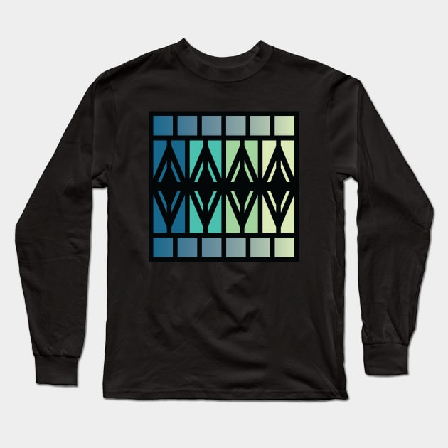 “Dimensional Energy” - V.3 Blue/Green - (Geometric Art) (Dimensions) - Doc Labs Long Sleeve T-Shirt by Doc Labs